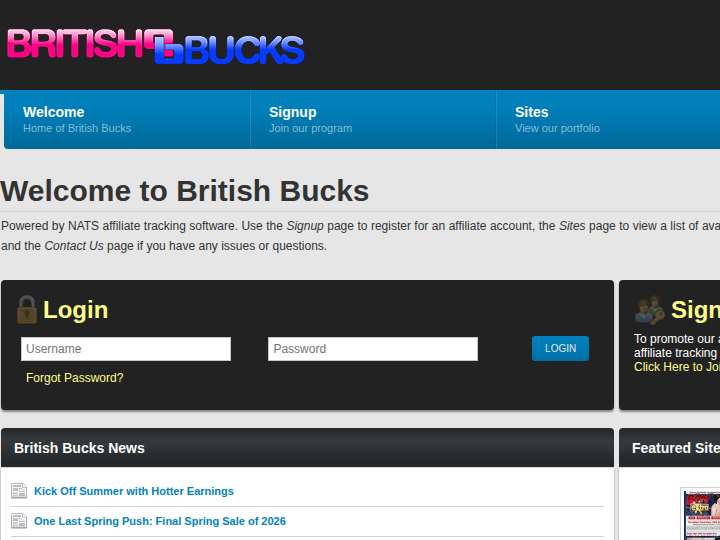 British Bucks website preview