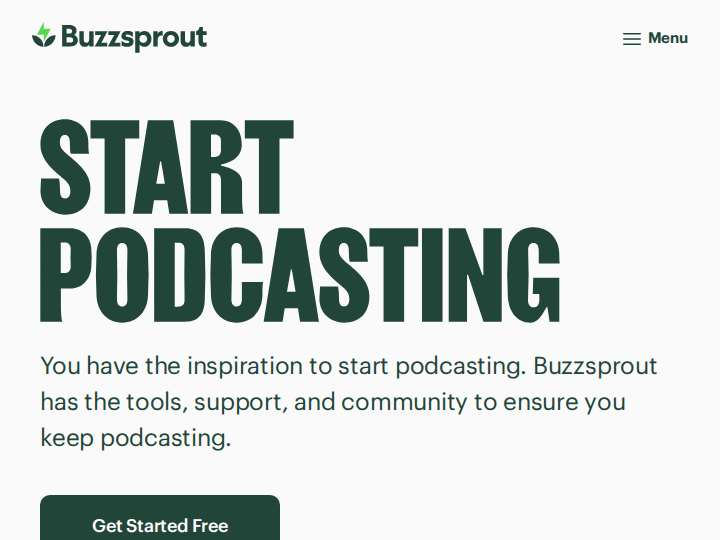 Buzzsprout website preview