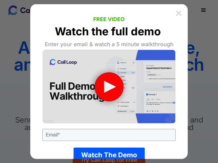 Call Loop website preview