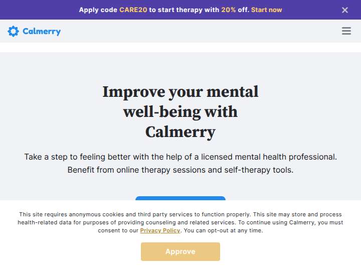 Calmerry Affiliate Program website preview