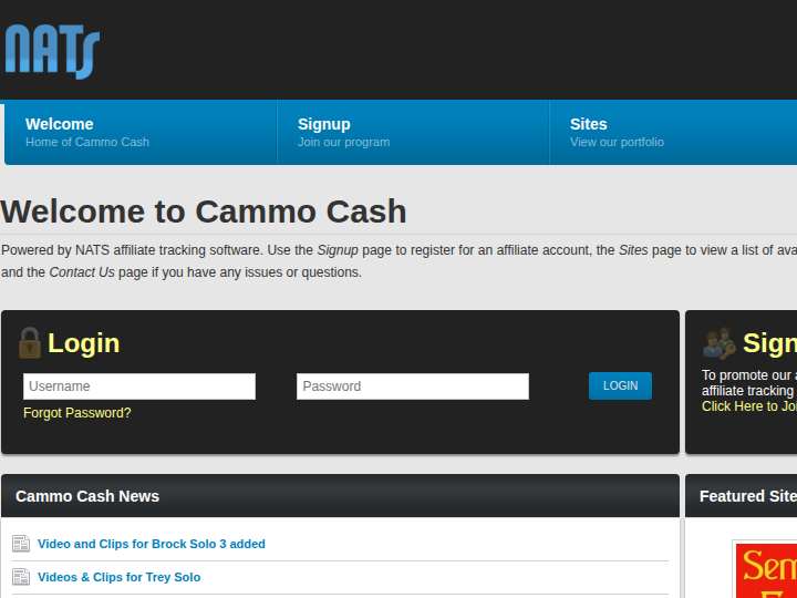 Cammo Cash website preview