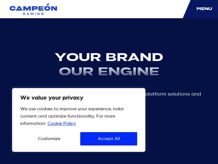 Campeon Gaming Partners website preview