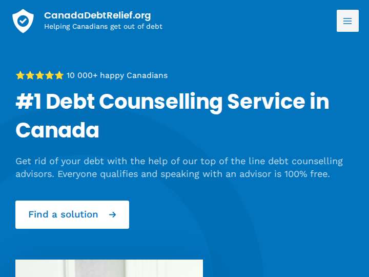 Canada Debt Relief - Affiliate Program website preview