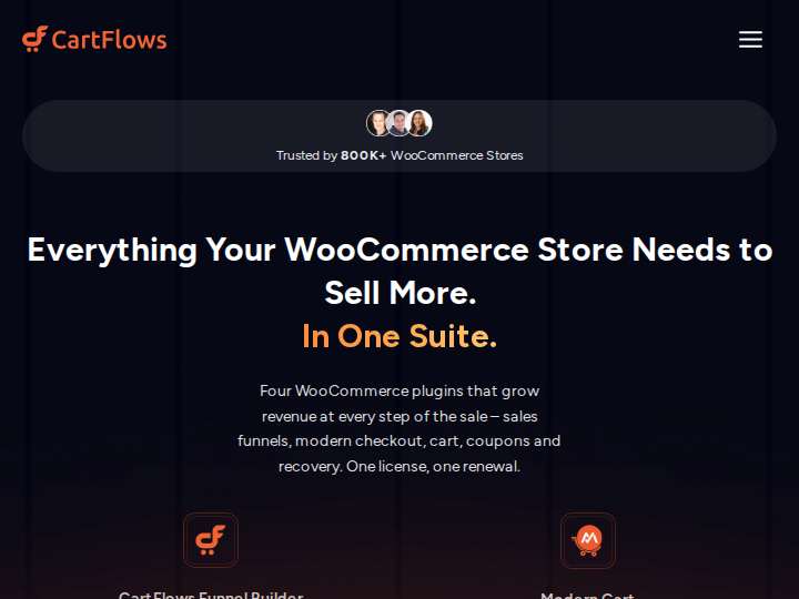 CartFlows website preview