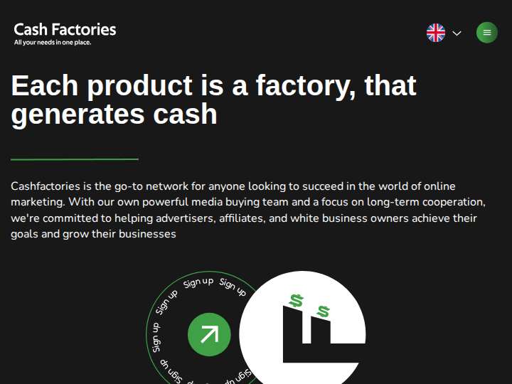 Cash Factories website preview