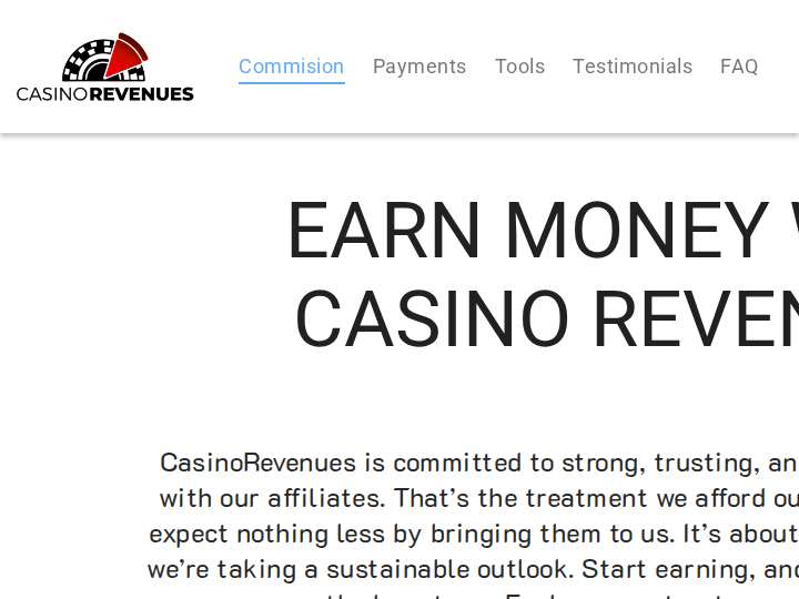 CasinoRevenues website preview