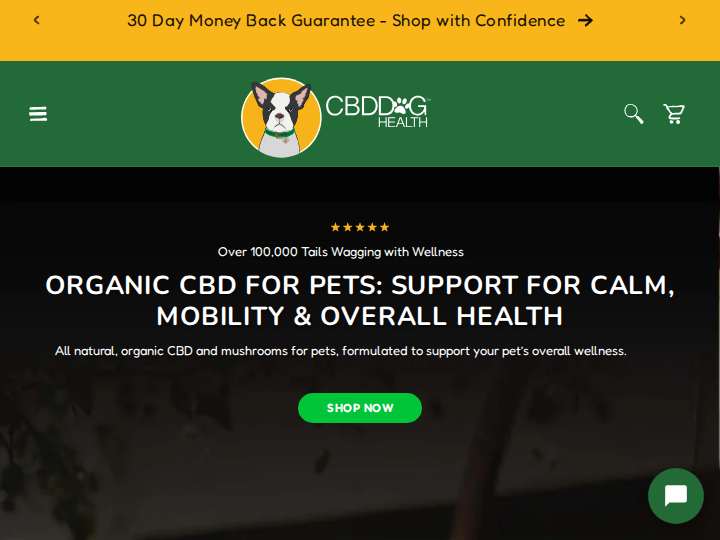 CBD DOG Health website preview