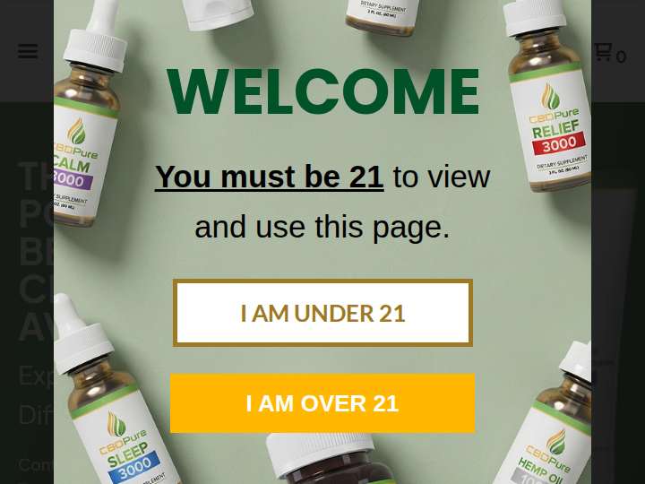 CBDPure website preview
