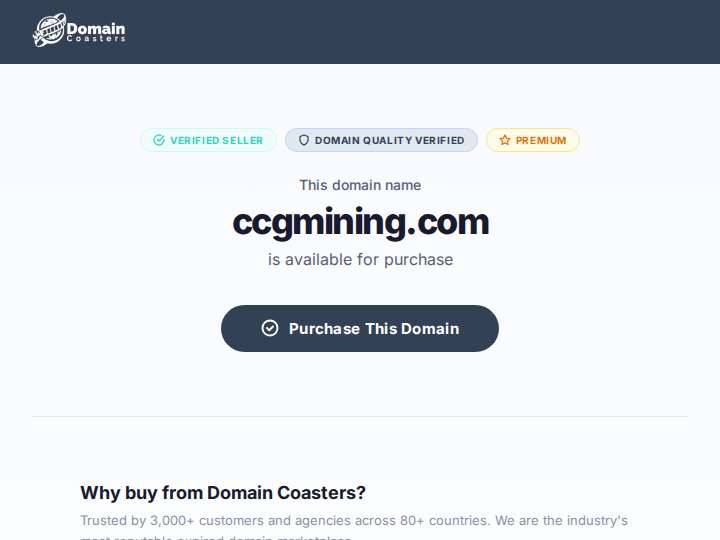 CCG Mining website preview
