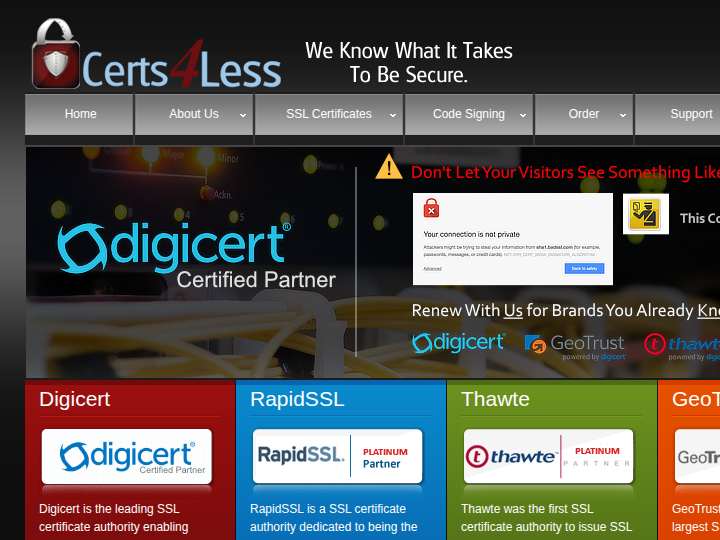 Certs 4 Less website preview