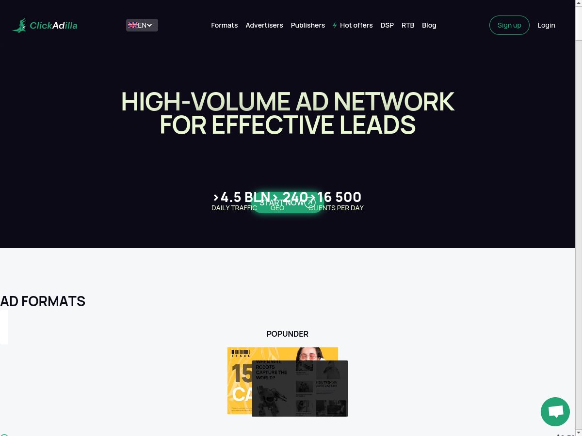 ClickAdilla website preview