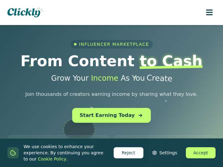 Clickly website preview