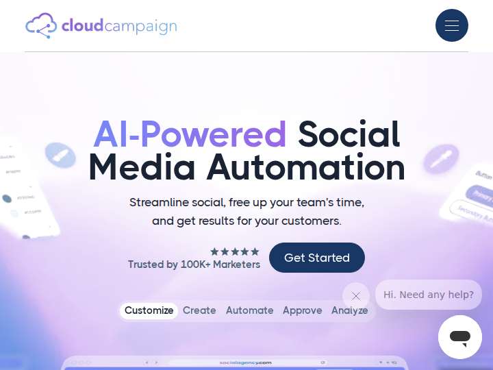 Cloud Campaign website preview