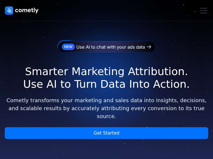Cometly website preview