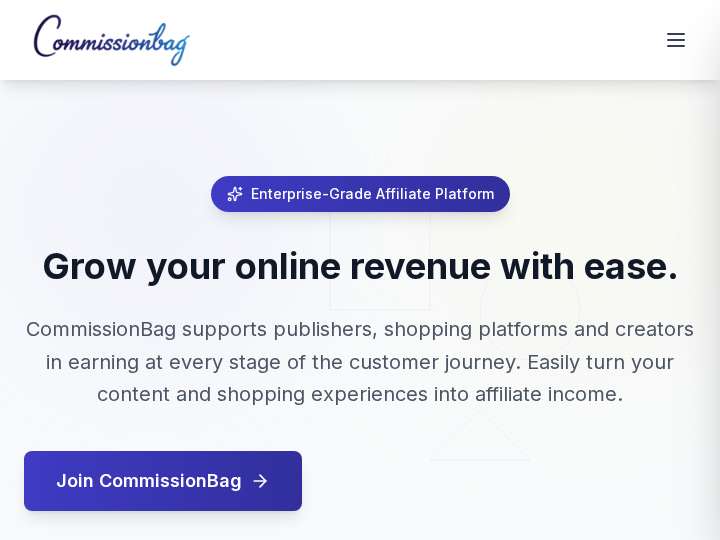 CommissionBag website preview