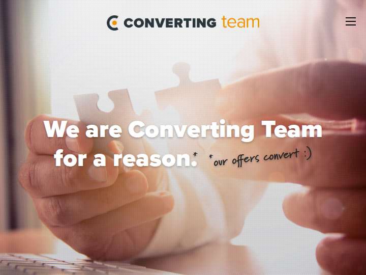 Converting Team website preview