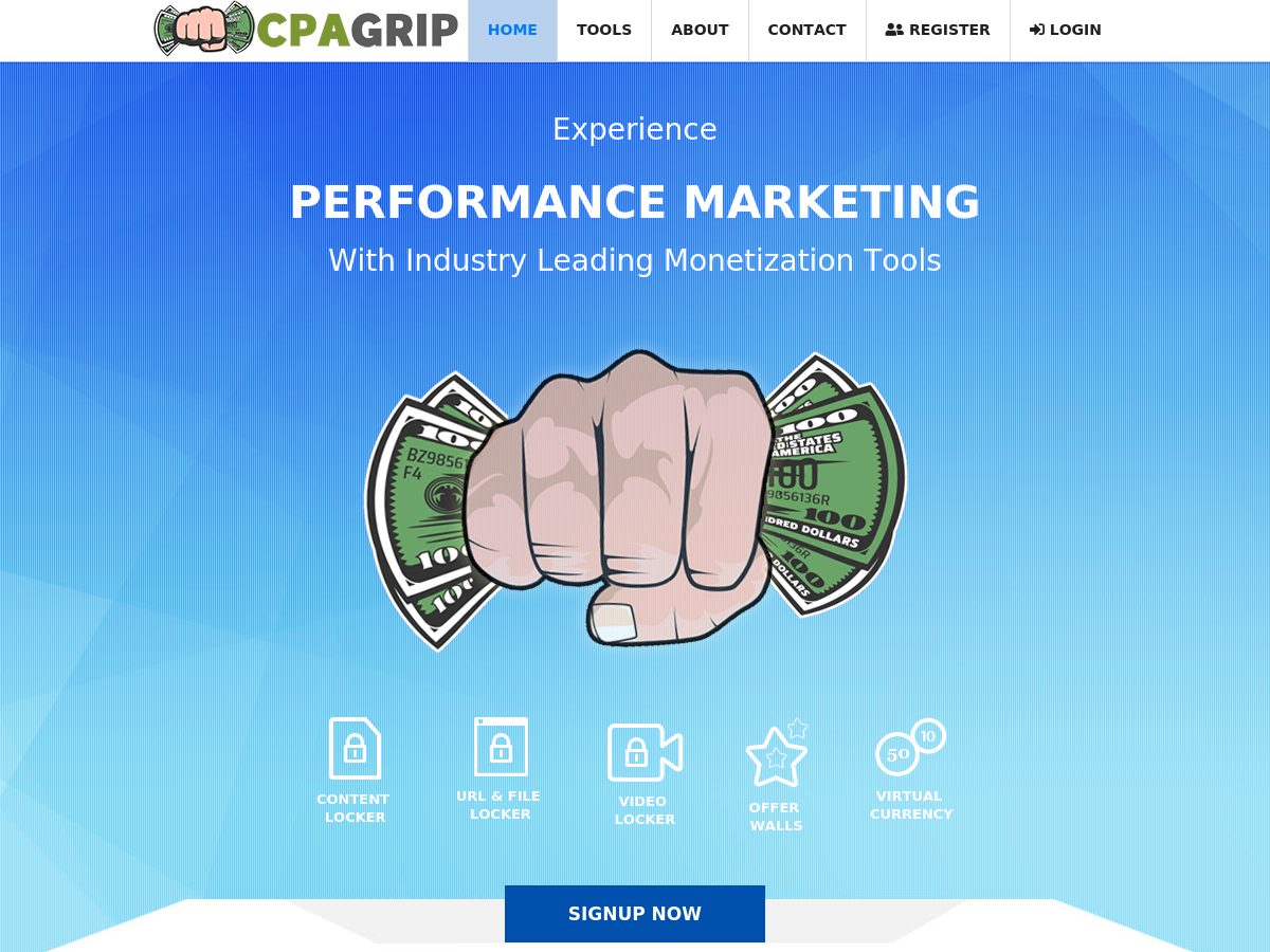 CPAGrip website preview