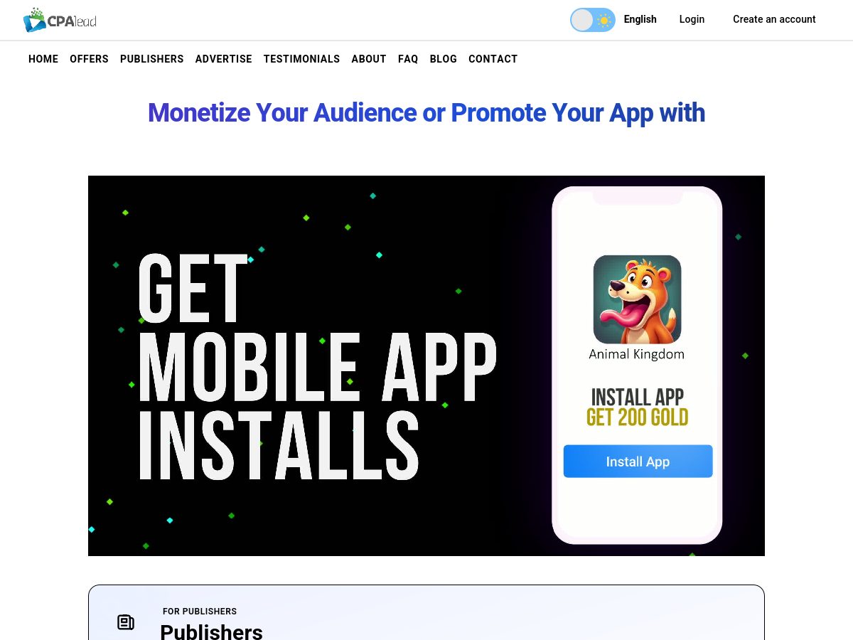 CPAlead website preview