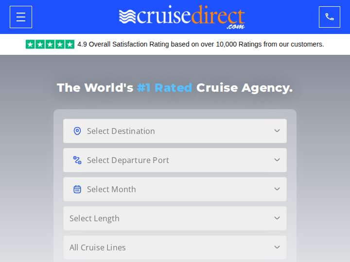CruiseDirect website preview