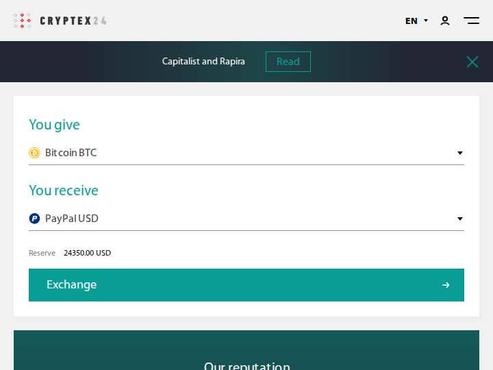 Cryptex24 website preview
