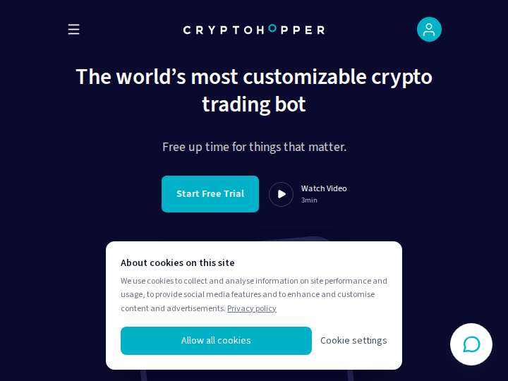 Cryptohopper website preview