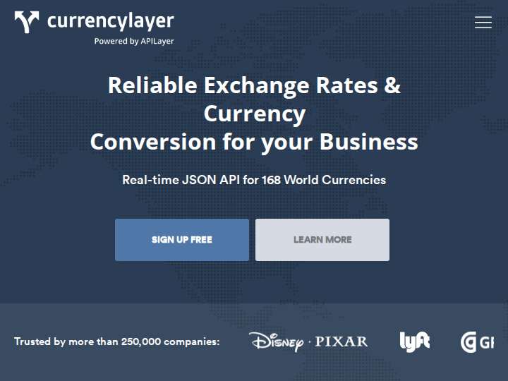 Currencylayer Affiliate Program website preview