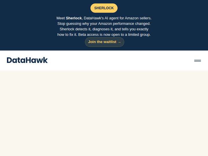 DataHawk website preview
