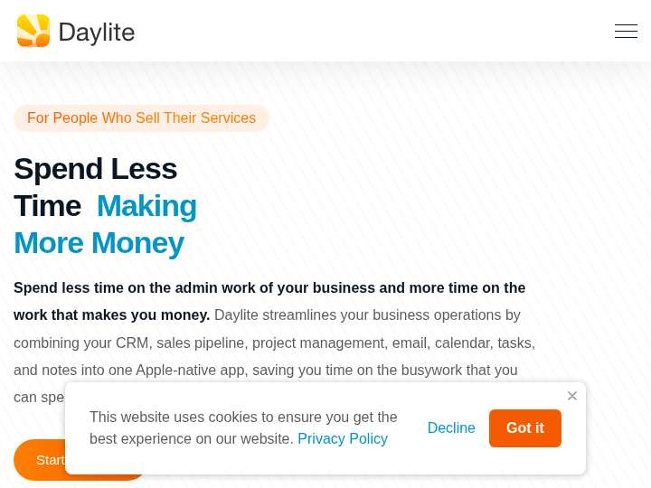 Daylite website preview