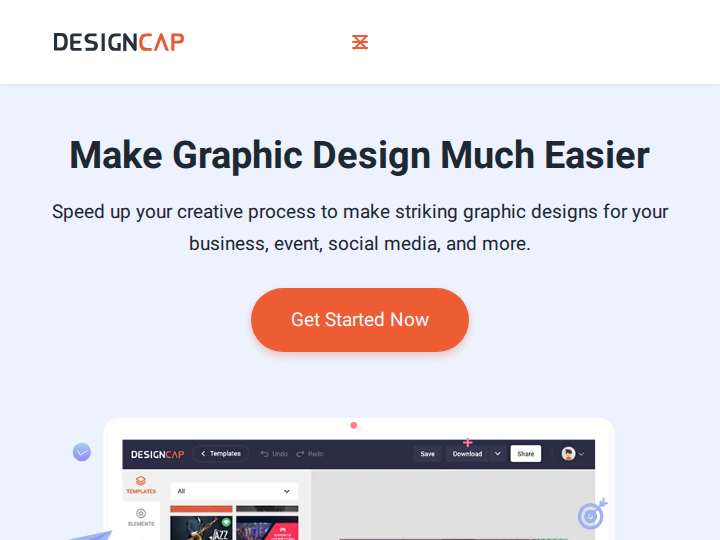 DesignCap website preview