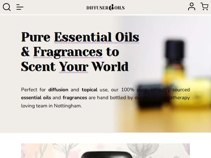 Diffuser Oils UK Affiliate Program website preview