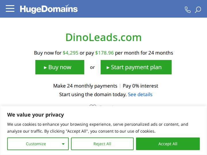 Dinoleads website preview