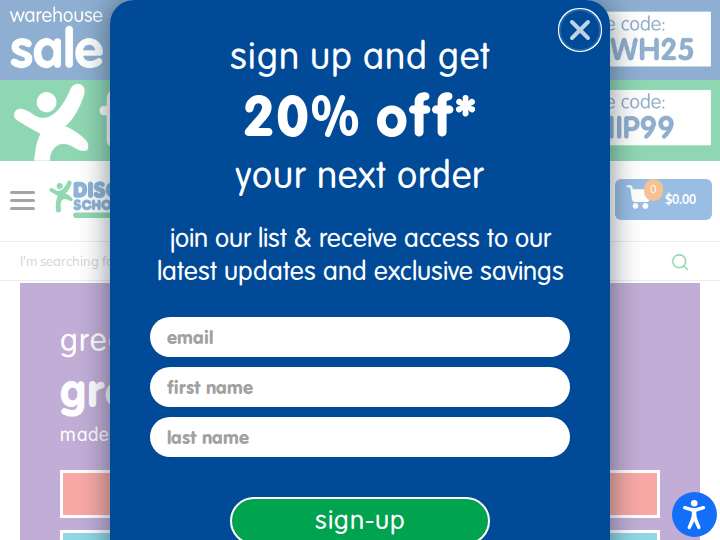 Discount School Supply website preview