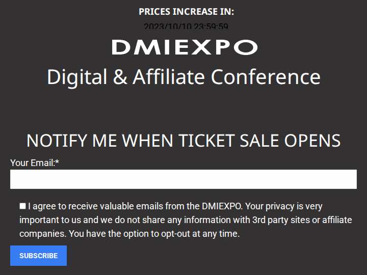 DMIEXPO Affiliate Program website preview