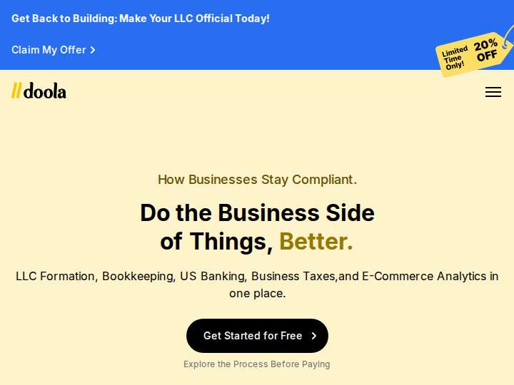 doola Affiliate Program website preview