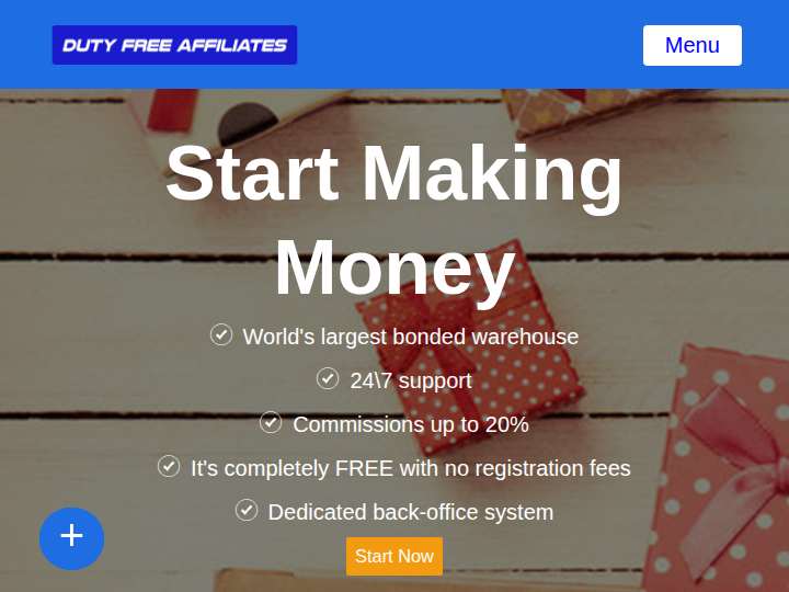 Duty Free Affiliates website preview