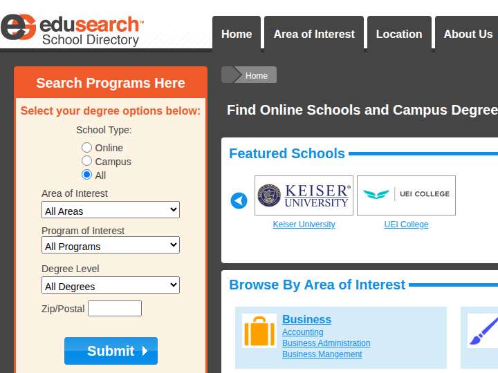 EduSearch Network website preview