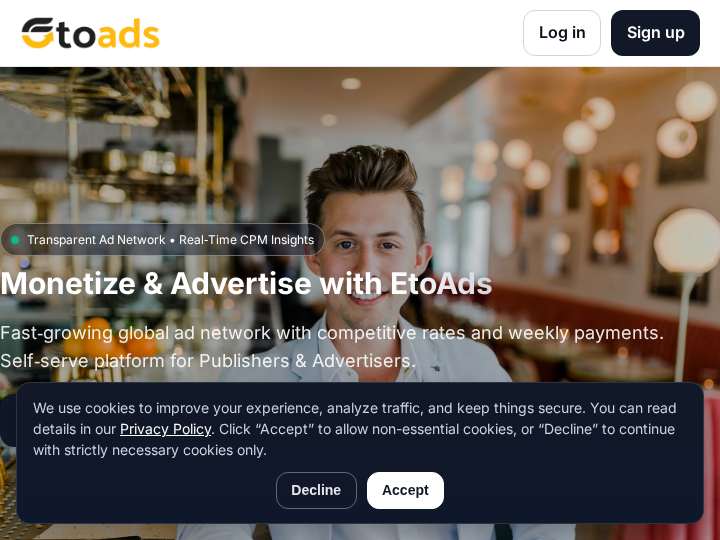 EtoAds website preview