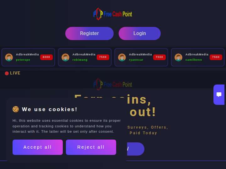 Free Cash Point website preview