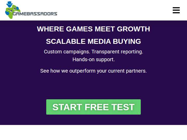 Gamebassadors website preview