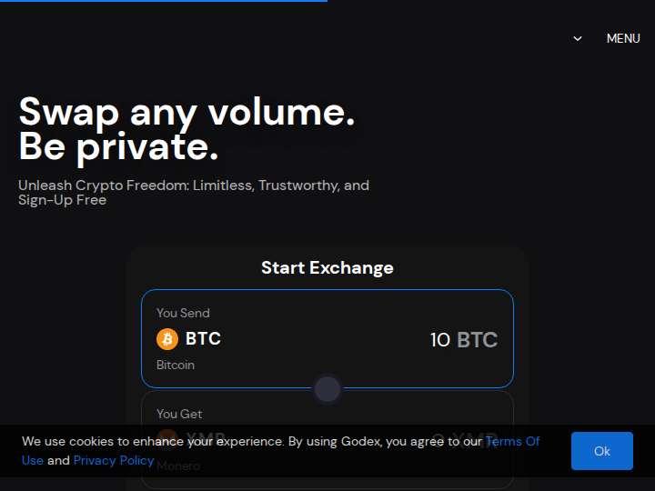 Godex.io website preview