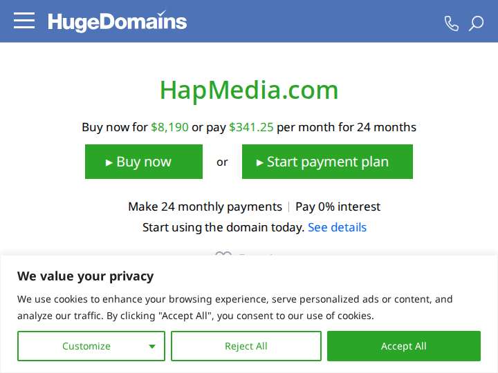 HapMedia website preview