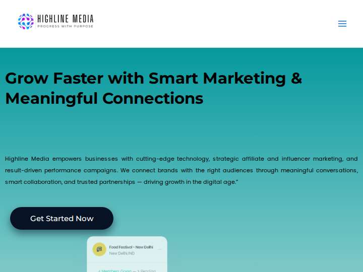 Highline Media website preview
