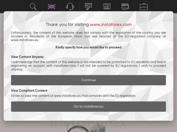 InstaForex website preview