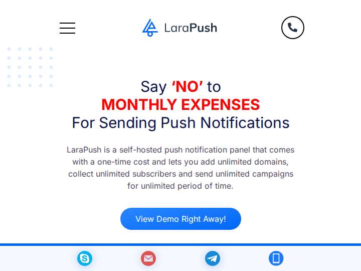 LaraPush Affiliate Program website preview