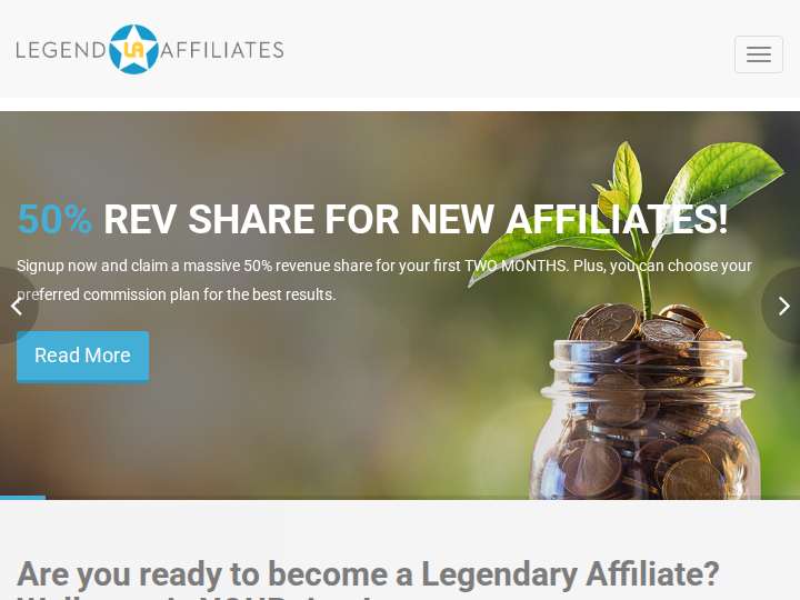 Legend Affiliates website preview