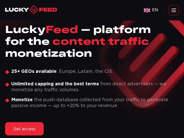LuckyFeed website preview