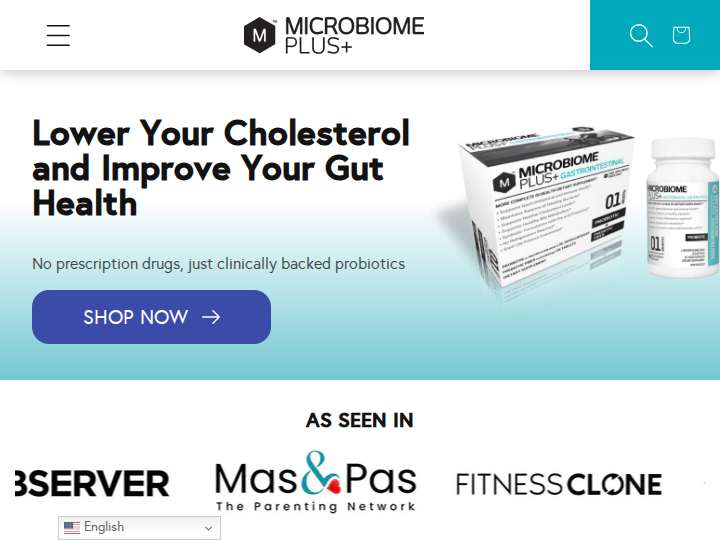 Microbiome Plus website preview