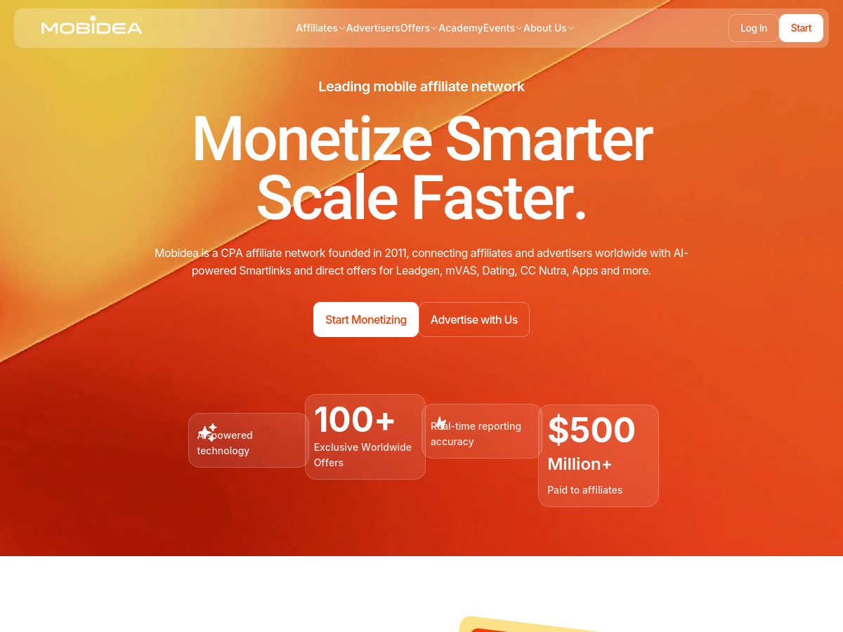 Mobidea website preview