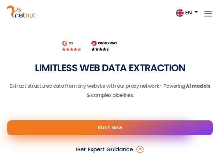 NetNut Proxy Network website preview