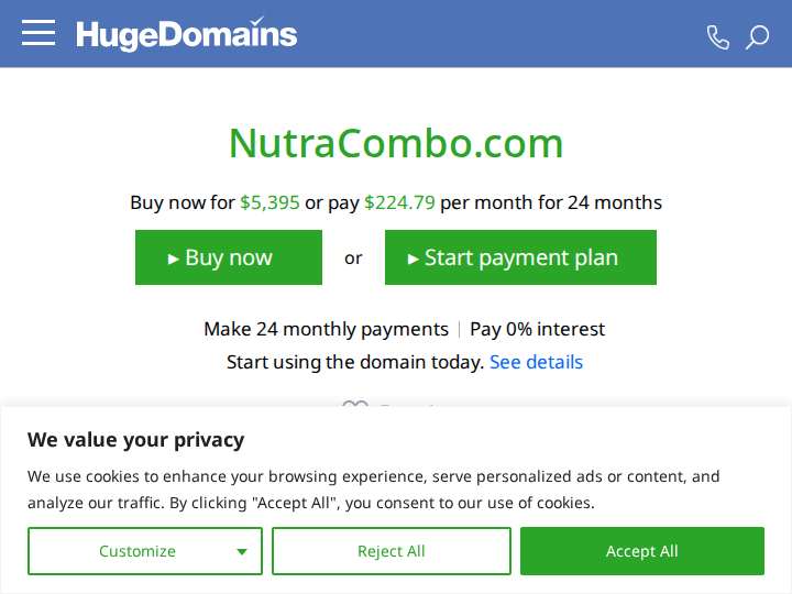 NutraCombo website preview